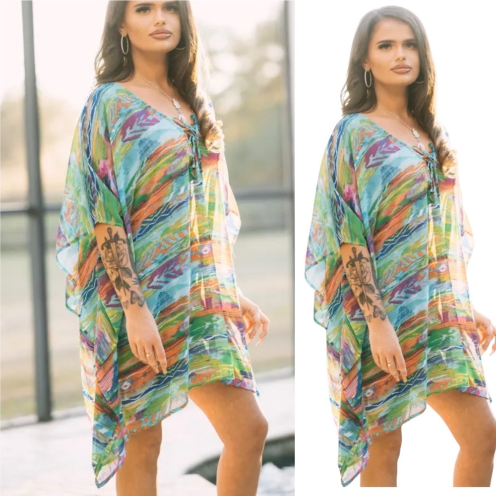 NEW Ralph Lauren Swimsuit Coverup Beach Pool Top Kaftan